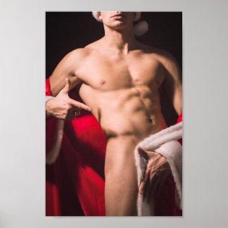 Poster Cara Quente Possui Papais noeis Sexy Sem Camisa