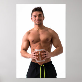 Poster Cara sexy-sem-camisa de futebol Study Hunk