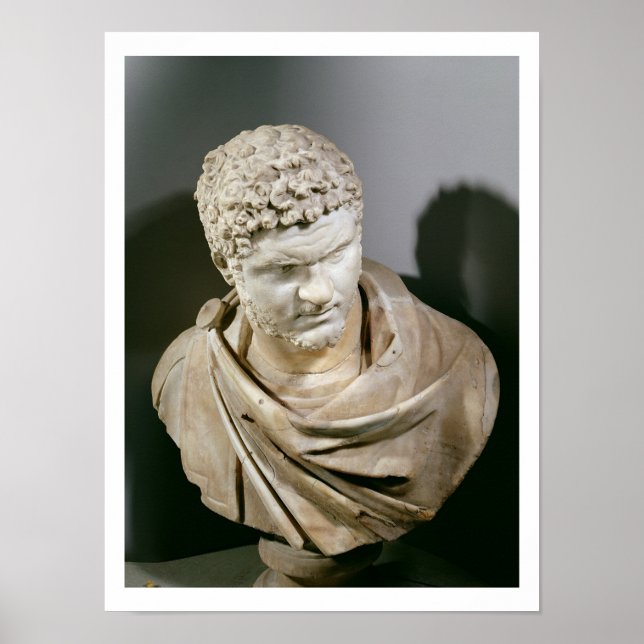 Poster Caracalla, busto de mármore romano, 212-217 AD (Frente)