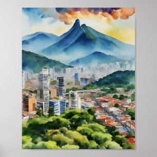 Poster Caracas Venezuela Watercolor