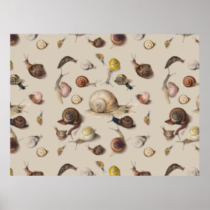 Poster Caracóis de Gastropodo de Pet de Slug de Jardim da