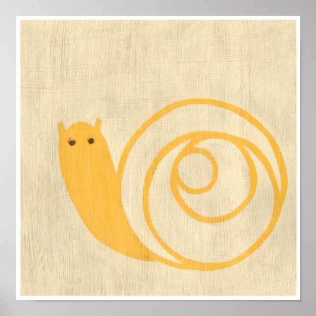 Póster Caracol Amarelo no Fundo do Creme (Frente)