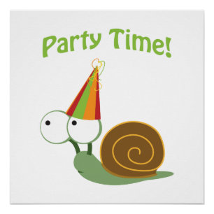 Póster Caracol bonito do tempo do partido