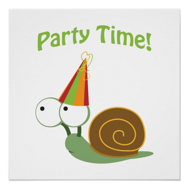 Póster Caracol de Tempo de Festa Cortada (Frente)