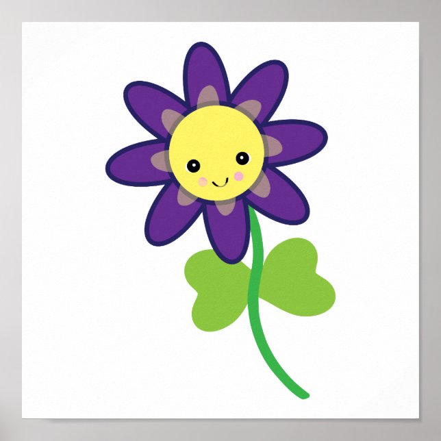 Poster Caractere CUTE Kawaii FLOWER (Frente)
