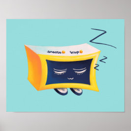 Poster Caractere Relógio de Alarme de Corte Kawaii