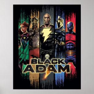 Poster Caracteres Adão Pretos Em Gráfico De Stripes