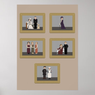 Poster Caracteres de Downton Abbey Pixel Art