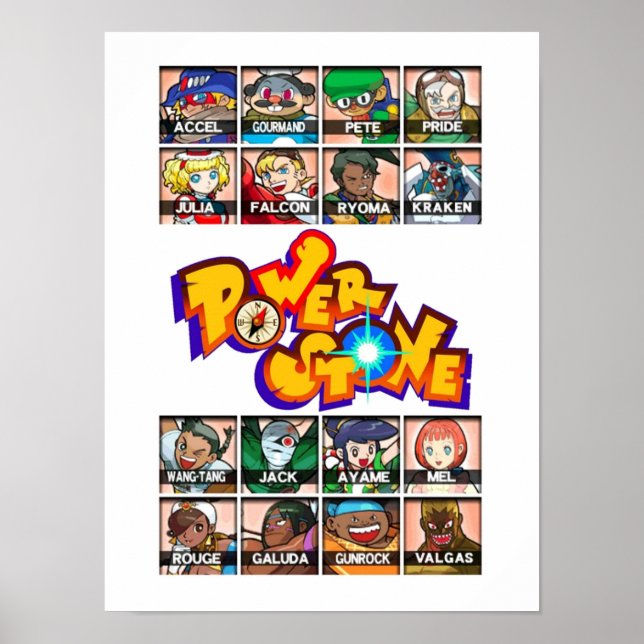 Poster Caracteres Power Stone (Frente)