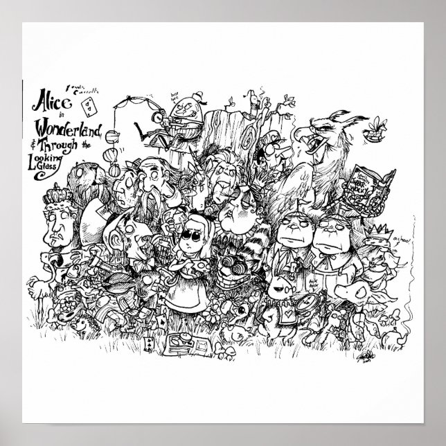 Poster Caracteres Wonderland (Frente)