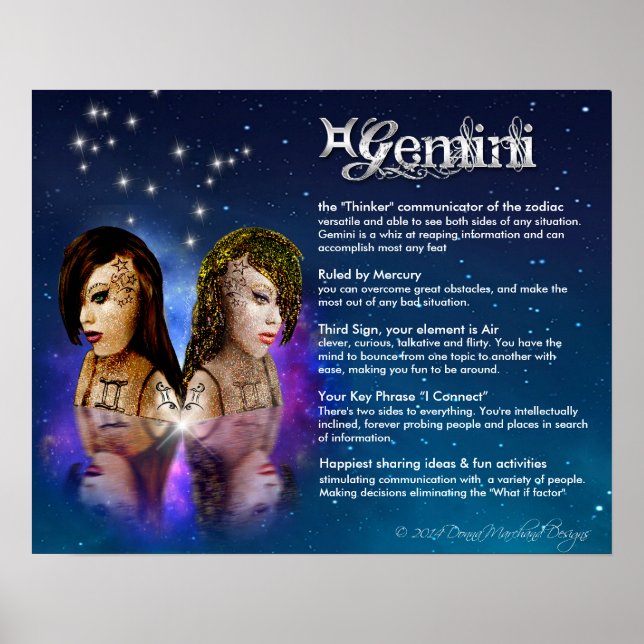 Póster Características do Gemini (Frente)