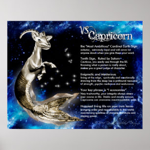 Póster Características do ouro do Capricórnio