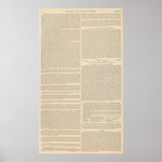 Póster Características físicas da Europa, Ásia (Frente)