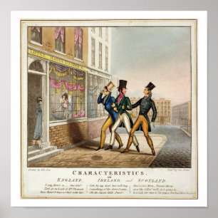 Póster Características - Inglaterra, Ireland e Scotland,