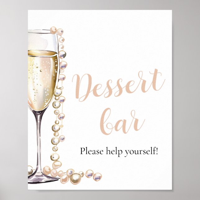 Poster Caramelo Dourado Elegante e Sinal de Bar de Desert (Frente)
