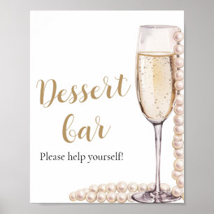 Poster Caramelo Dourado Elegante e Sinal de Bar de Desert