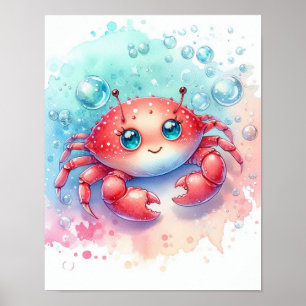 Poster Caranguejo Aquarela