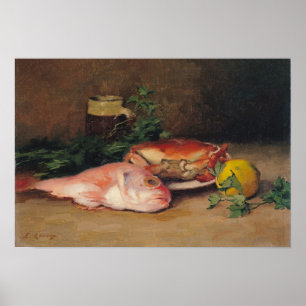 Póster Caranguejo e salmonete vermelho