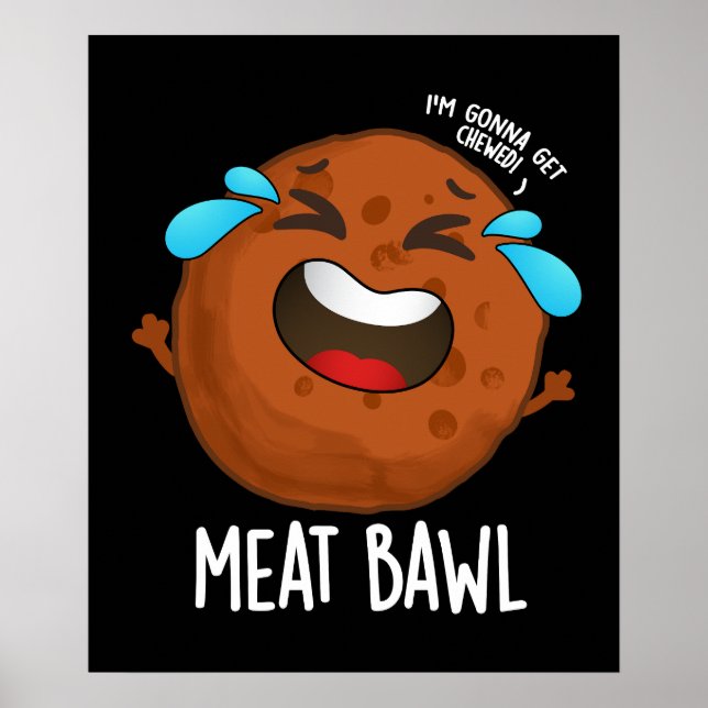 Poster Caranguejo Engraçado Meatball Dark BG (Frente)