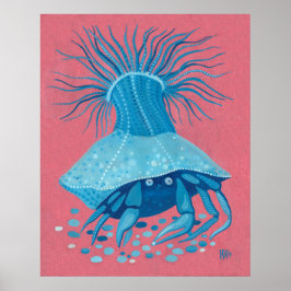 Poster Caranguejo Ermitão Mar Oceano Animais Subaquáticos