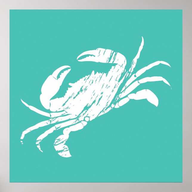 Poster Caranguejo-Impressão, Coloração, Colza, Azul, Frut (Frente)