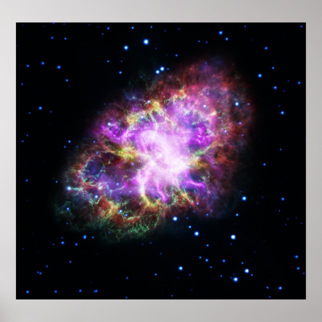 Poster Caranguejo Nebula Supernova Remanescente Composto  (Frente)