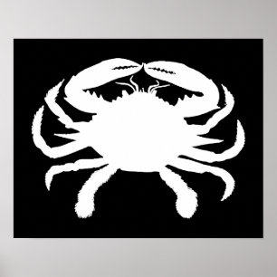 Póster Caranguejo preto e branco
