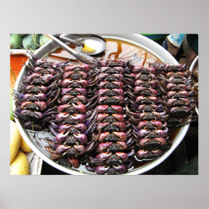 Poster Caranguejos Pretos [Po Na] ... Comida da Rua Taila