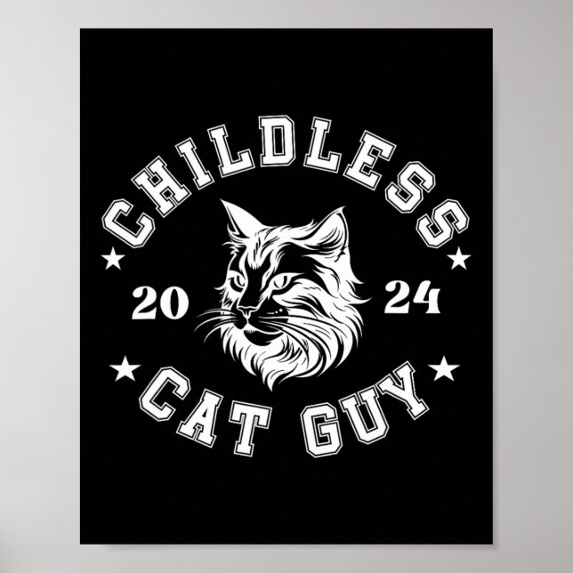 Poster Caras De Gato Sem Fios Para Presidente Kamala (Frente)