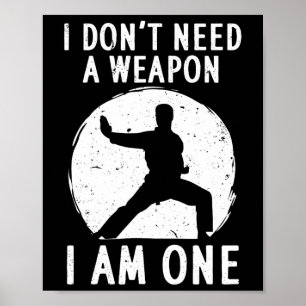 Poster Caratê Engraçado Para Homens Mulheres Karate Black