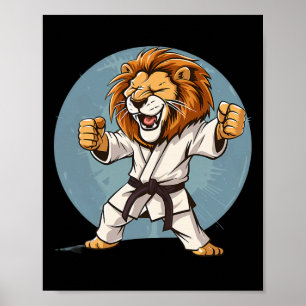 Poster Caratê Lion Kickboxing Taekwondo Jiu-jitsu Mma Mar