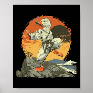 Poster Caratê Pato Kickboxing Jiu-jitsu Pôr-do-sol Mma Ar