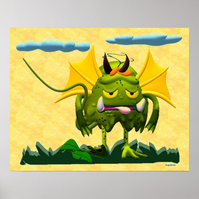 Póster Caráter Animado do Monstro do Pântano Verde (Frente)