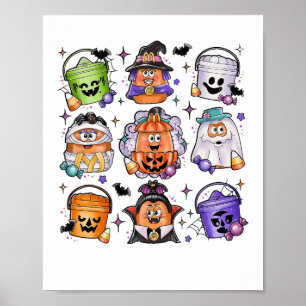 Poster Caráter de Filme Cute Scary do Nugget do Halloween
