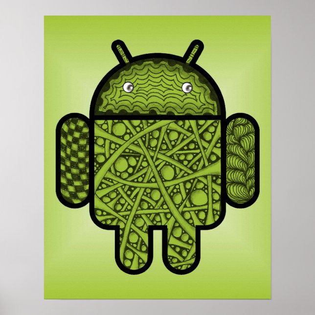 Póster Caráter de porta de bolhas para o robô Android™ (Frente)
