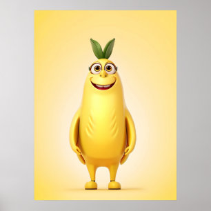 Poster Caráter engraçado da banana
