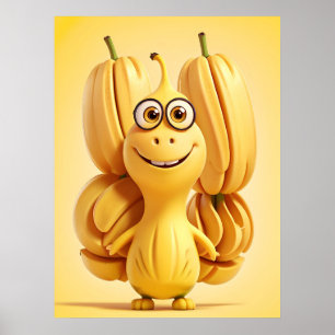 Poster Caráter engraçado da banana
