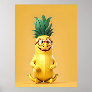 Poster Caráter engraçado da banana