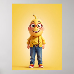 Poster Caráter engraçado da banana