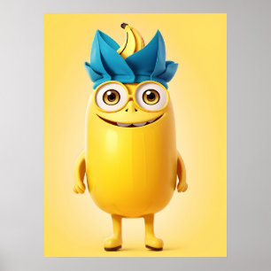 Poster Caráter engraçado da banana
