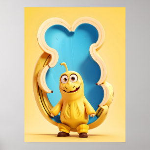 Poster Caráter engraçado da banana