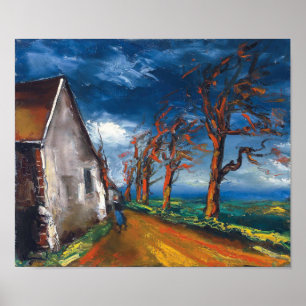 Poster Caráter numa Rua da aldeia.   Maurice de Vlaminck 