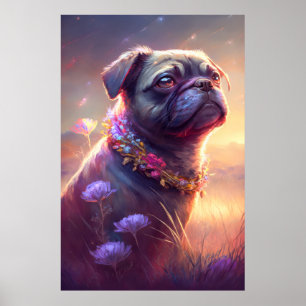 Poster Caráter Pet De Pintura De Portraços De Cães