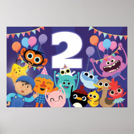 Poster Carateres Super Simples Aniversário Festivo