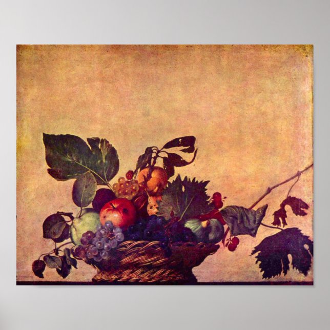 Poster Caravaggio - A cesta de fruta (Frente)