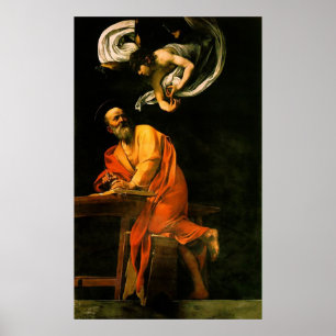 Poster Caravaggio a inspiração de St Matthew
