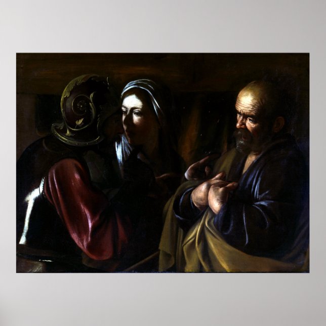 Póster Caravaggio A Negação do Santo Peter (Frente)