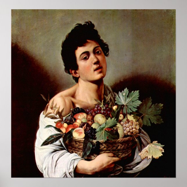 Poster Caravaggio-Boy com cesto de fruta (Frente)