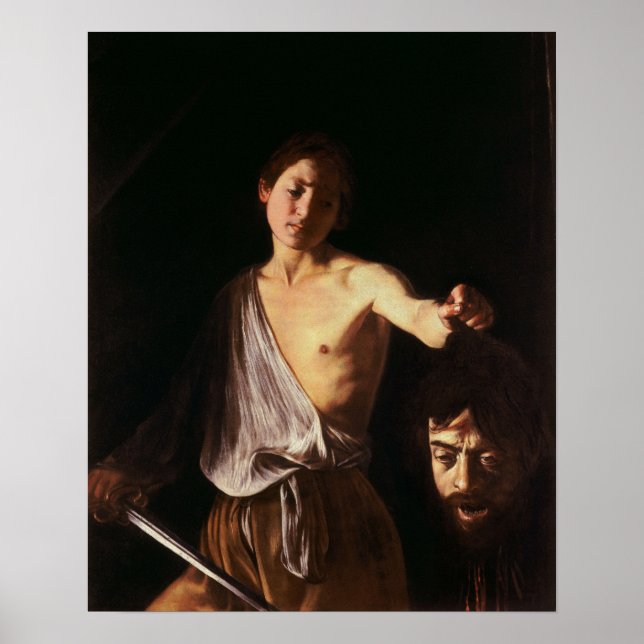 Poster Caravaggio - Davi Com a Cabeça de Golias 1610 (Frente)