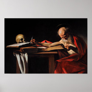Poster Caravaggio - Escrevendo Jerome Santo